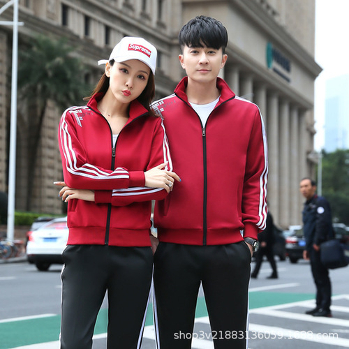 Spring and Autumn Men and Women Sports Suit Set Couple Sports Clothes Casual Running Sweatshirt Team LOGO Autumn