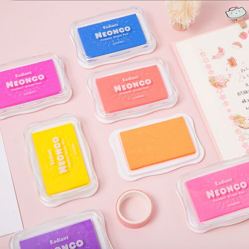 DIY rubber stamp dedicated ink pad, handmade ink pad, NEONCO neon electric glow color ink pad, planner ink pad