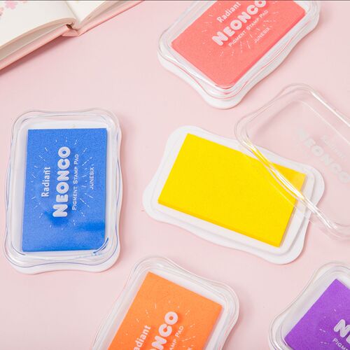 DIY rubber stamp dedicated ink pad, handmade ink pad, NEONCO neon electric glow color ink pad, planner ink pad