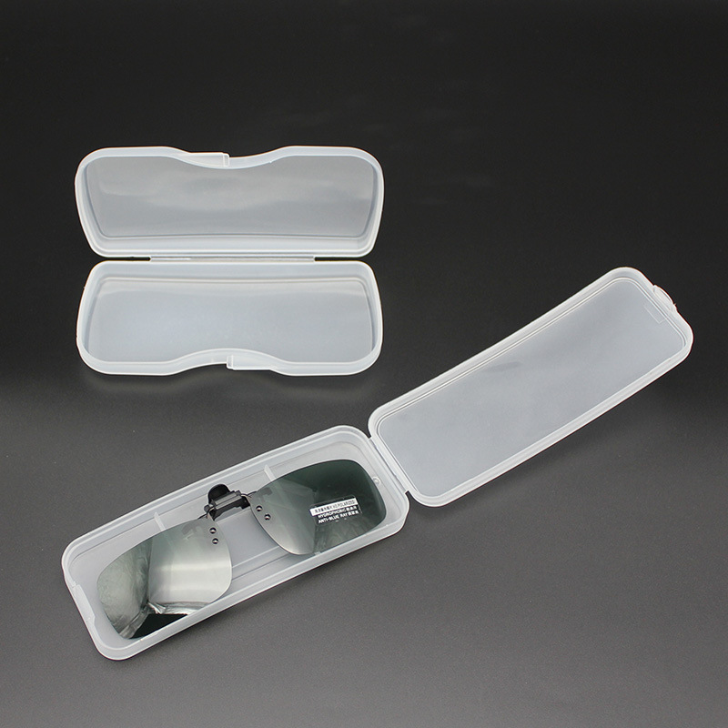 Plastic Transparent Clip-On Glasses Case Polarized Clip-On Anti-Pressure Packaging Box Lightweight Portable Anti-Slip Clip-On Mirror Case