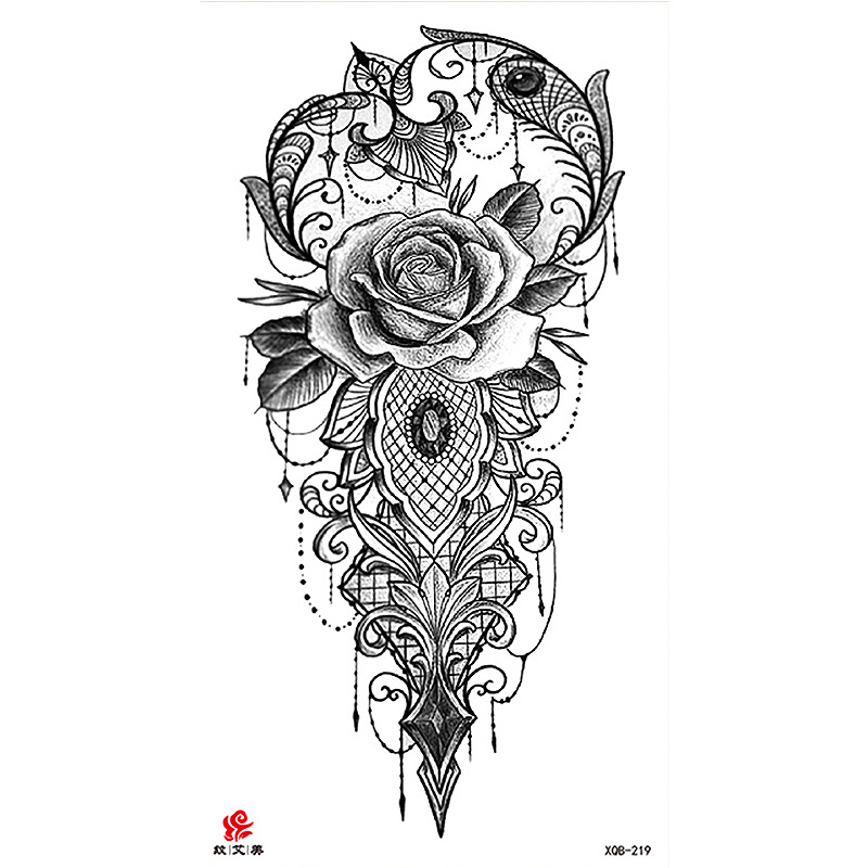 Pegatinas de tatuaje impermeables de brazo completo con símbolos, totems, animales y calaveras, disponibles para venta al por mayor y suministro transfronterizo.