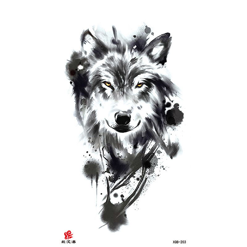 Pegatinas de tatuaje impermeables de brazo completo con símbolos, totems, animales y calaveras, disponibles para venta al por mayor y suministro transfronterizo.