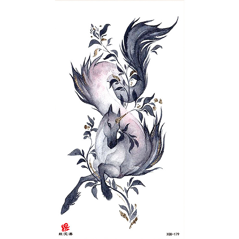 Pegatinas de tatuaje impermeables de brazo completo con símbolos, totems, animales y calaveras, disponibles para venta al por mayor y suministro transfronterizo.