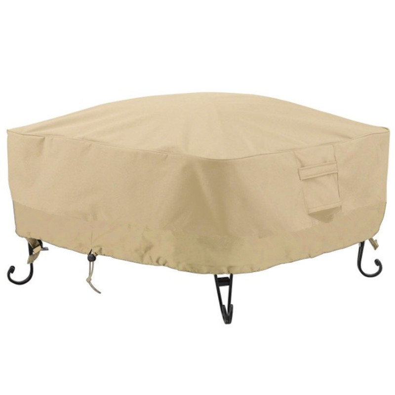 Factory wholesale garden courtyard outdoor square fire pit cover 420D Oxford cloth waterproof canopy dust cover