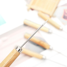 跨境木柄手工diy锥子千枚通鞋底皮革打孔工具锥子裁缝布艺锥针厂