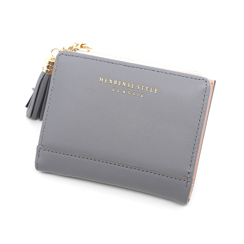 Nueva moda corta Cartera de cremallera de las mujeres coreano simple todo partido estudiante moneda monedero cartera femenina