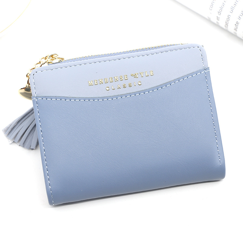 Nueva moda de las mujeres cortas cremallera billetera estilo coreano simple todo-fósforo estudiante monedero oscuro Plaid cartera