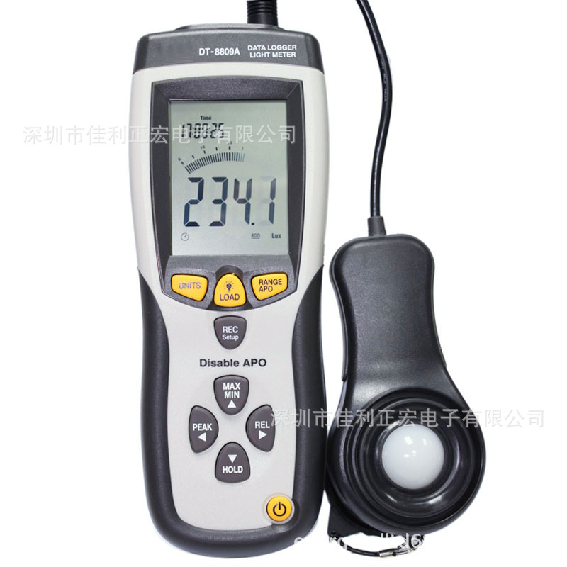 CEM华盛昌DT-8809A数字照度计 光度数据记录USB光度计