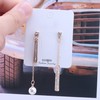 Silver needle, earrings, zirconium, silver 925 sample, Japanese and Korean, Korean style