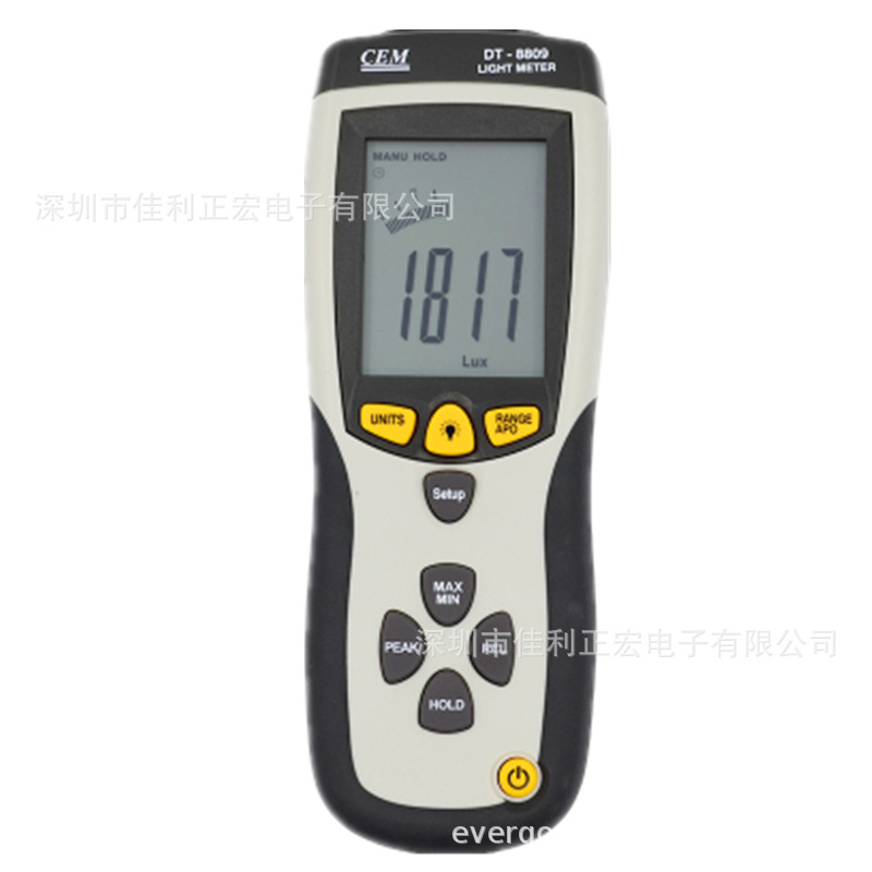 CEM华盛昌DT-8809数字光度计 400000Lux照度计 灯光照度测试仪器