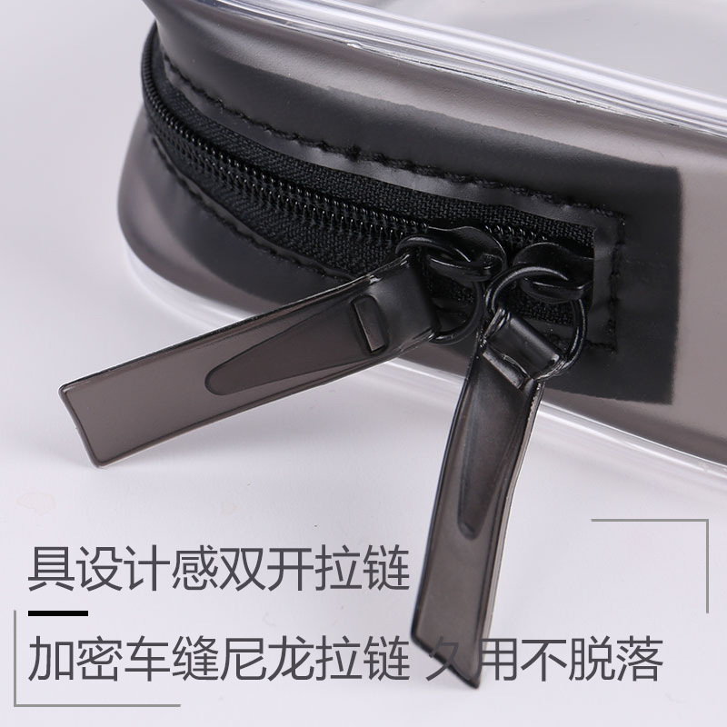 Bolsa de cosméticos de pvc transparente impermeable portátil de viaje multifuncional Almacenamiento de lavado bolsa de embalaje de cremallera de plástico en stock