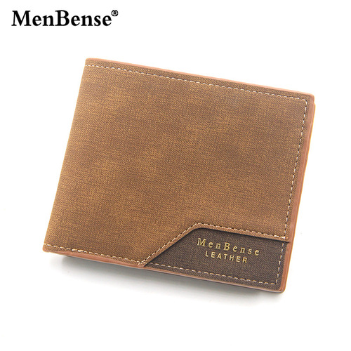 MenBense Korean style hinge hot stamping printed men's wallet short style frosted multi-card slot large capacity men's wallet