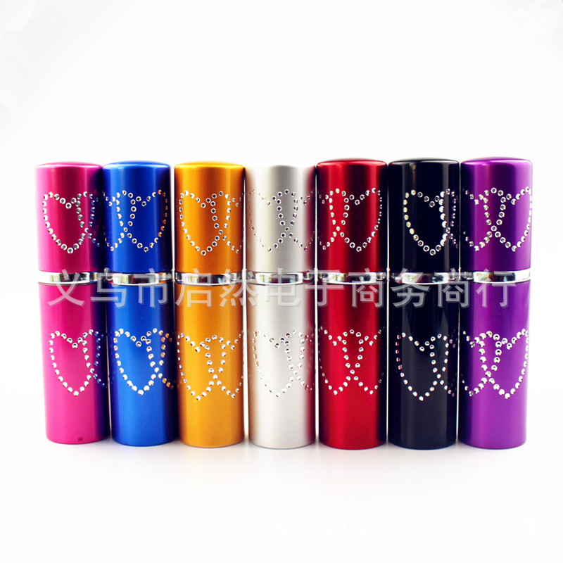 5ml / 10ml铝制 双心香水瓶 玻璃喷雾瓶 分装空瓶 便携香水小样瓶