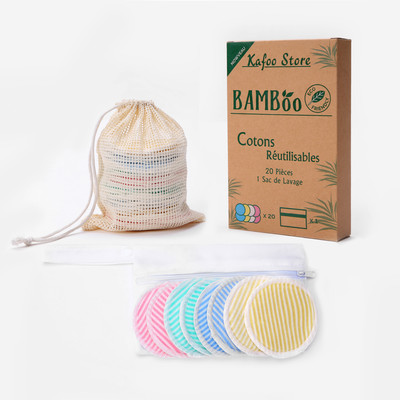 Crystal Velvet Bamboo fiber double-deck Remove makeup Washable Cleansing Cotton makeup remover pads Large price advantages