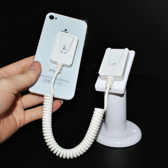 手机亚克力支架拉线盒ABS手机模型防盗链展示架 手机拉线防盗绳链