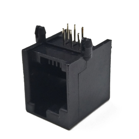 Conector de botón derecho 6P6C negro