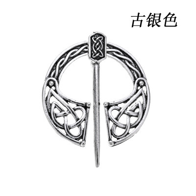 4. 패턴 고대 실버 바이킹 브로치 (BC0002-00-08)