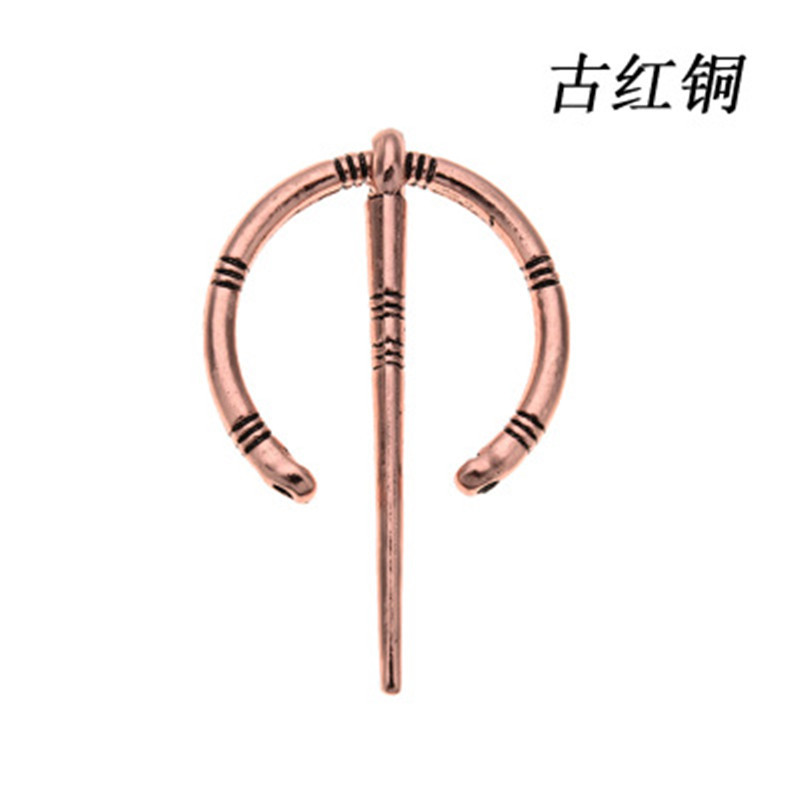9. 부드러운 고대 빨간 구리 바이킹 브로치 (BC0005-00-09)
