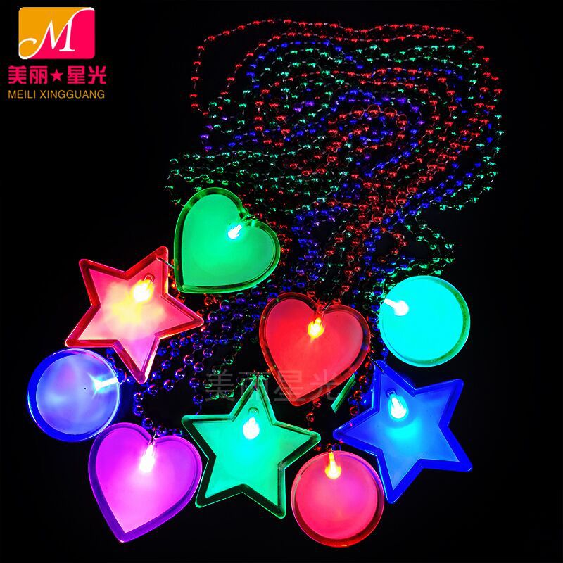 Venta al por mayor collar luminoso led plataforma transfronteriza collar luminoso acrílico regalo del día de San Valentín amor collar luminoso