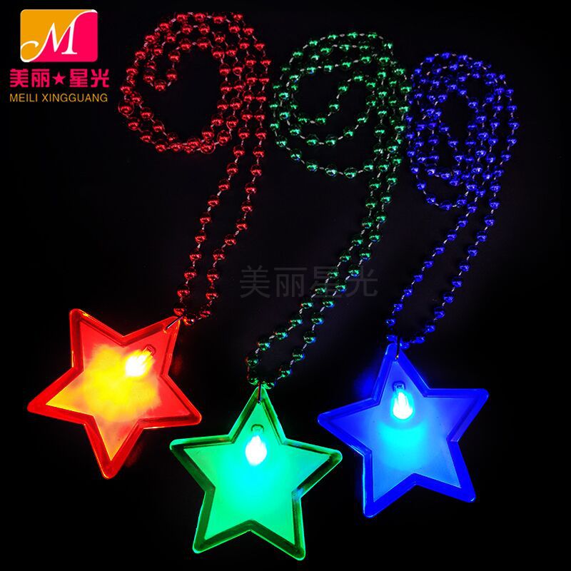 2022 nuevo collar luminoso estrella collar luminoso amor led collar luminoso puede imprimir logotipo fabricante