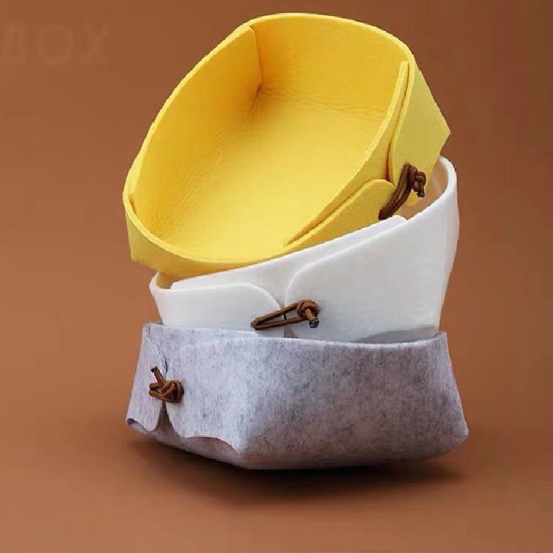 Caja de almacenamiento de escritorio de fieltro plegable de estilo japonés bandeja de almacenamiento de artículos diversos del hogar cesta de almacenamiento caja de almacenamiento