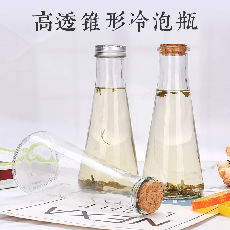 Креативная 350 мл бутылка холодного пузыря коническая стеклянная бутылка для молока холодный напиток чай с молоком алюминиевая крышка бутылка фермента бутылка сока украшение бутылки