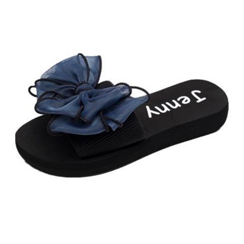 New one-piece slide with handmade bow, 3-6 cm anti-slip, beach vacation travel fashion women's sandals trendy