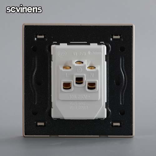 Model 86 new dark gray 5-hole switch socket steel frame flame-retardant two or three plug panel five-hole socket manufacturer wholesale