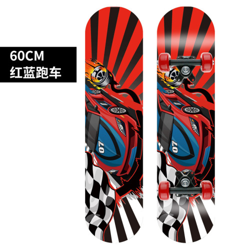 Children's skateboard 60cm four-wheel skateboard 2-8 years old double-warp scooter 2406 medium maple skateboard factory direct sale