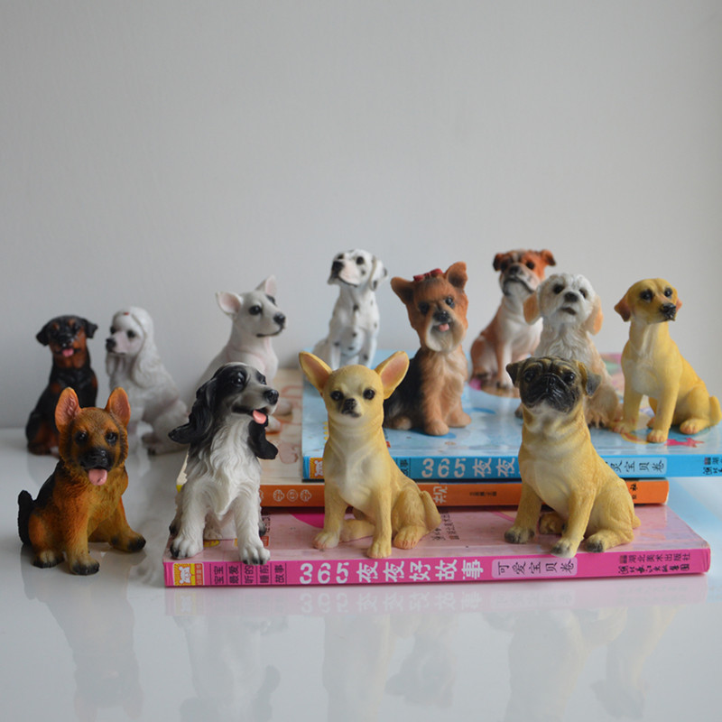 Cross-border supply 12 dogs puppy ornaments resin crafts personalized furnishings pet shop dog model decorations
