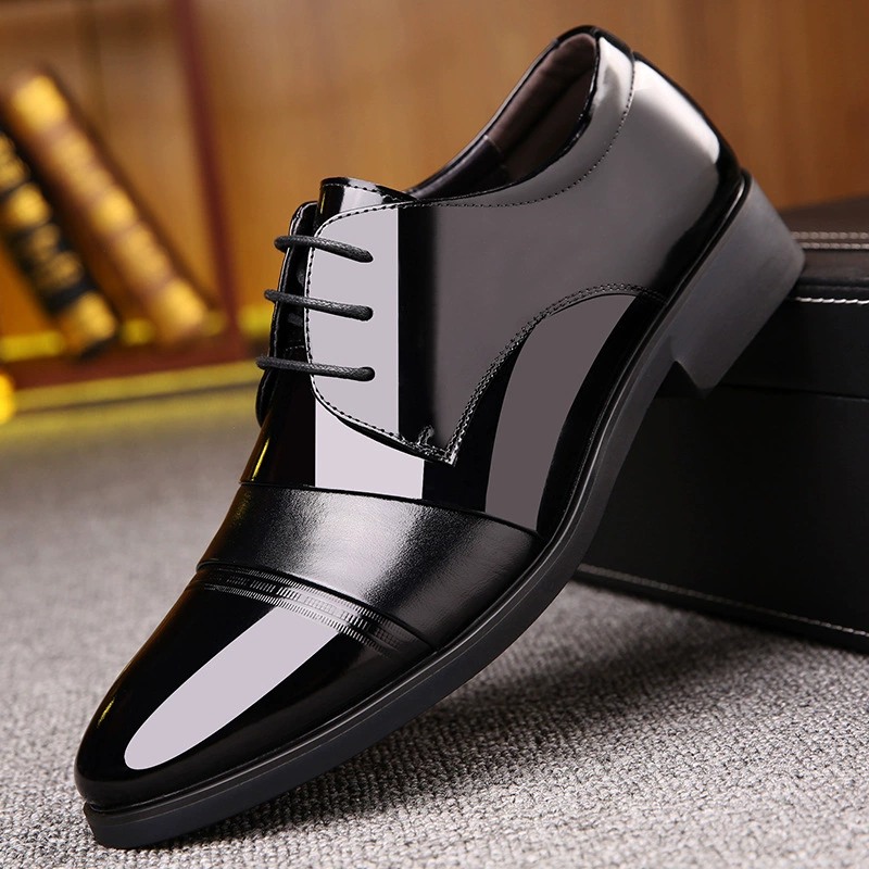 Новые туфли 2025 года для увеличения роста, деловой повседневный стиль, увеличение роста на 6 см (внутренний), кожаные туфли, заостренный носок, свадебные туфли, туфли для свадебных гостей, блестящая кожа