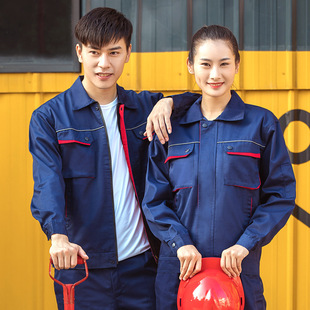 Spring and Autumn long-sleeved workwear suit men's labor protective clothing welding wear-resistant workwear suit factory workshop auto repair top