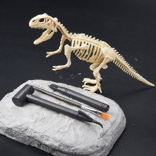 儿童考古盲盒恐龙化石霸王龙骨架模型手工diy挖宝石男孩挖掘玩具