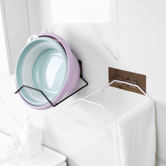 Iron face basin rack bathroom storage rack without drilling wall-mounted bathroom strong hooks kitchen adhesive hooks storage shelf