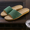 Summer slippers, footwear for beloved, non-slip men's slide indoor platform, Korean style, cotton and linen