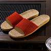 Summer slippers, footwear for beloved, non-slip men's slide indoor platform, Korean style, cotton and linen