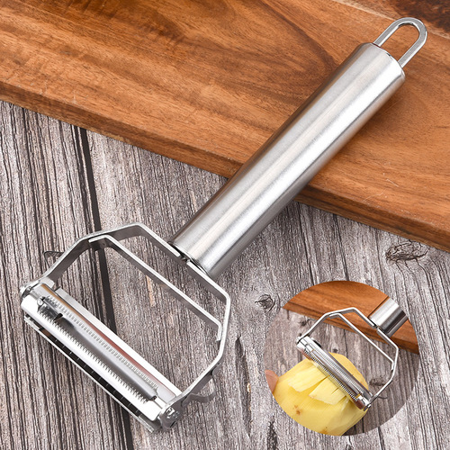 Thickened stainless steel melon peeling knife double-headed peeler multifunctional fruit and vegetable peeling household kitchen tool