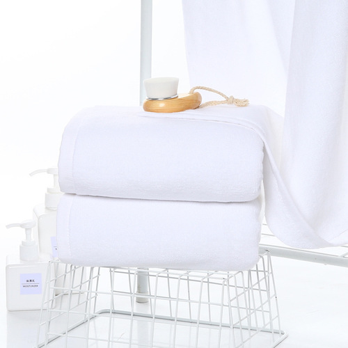 Pure cotton hotel bath towel 100% cotton extra thickened star hotel beauty salon white towel 100% cotton wholesale custom logo