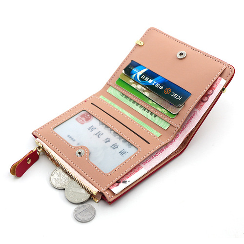 New Fashion Short Women's Zipper Wallet Korean Style Simple and Versatile Student Coin Purse Women's Wallet