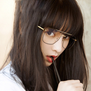 2023 new double beam flat mirror retro men's and women's large frame anti-blue light computer glasses S10046 can be equipped with close-up mirror