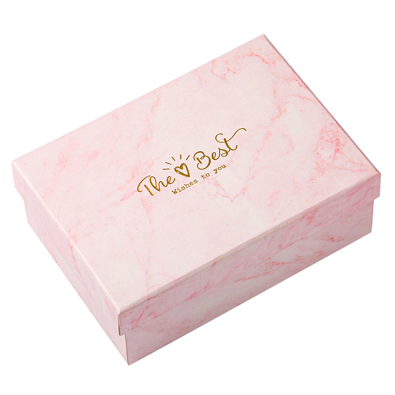 Marble pink gift box gift box with hand gift box box blind empty box gift box lid holiday gift box