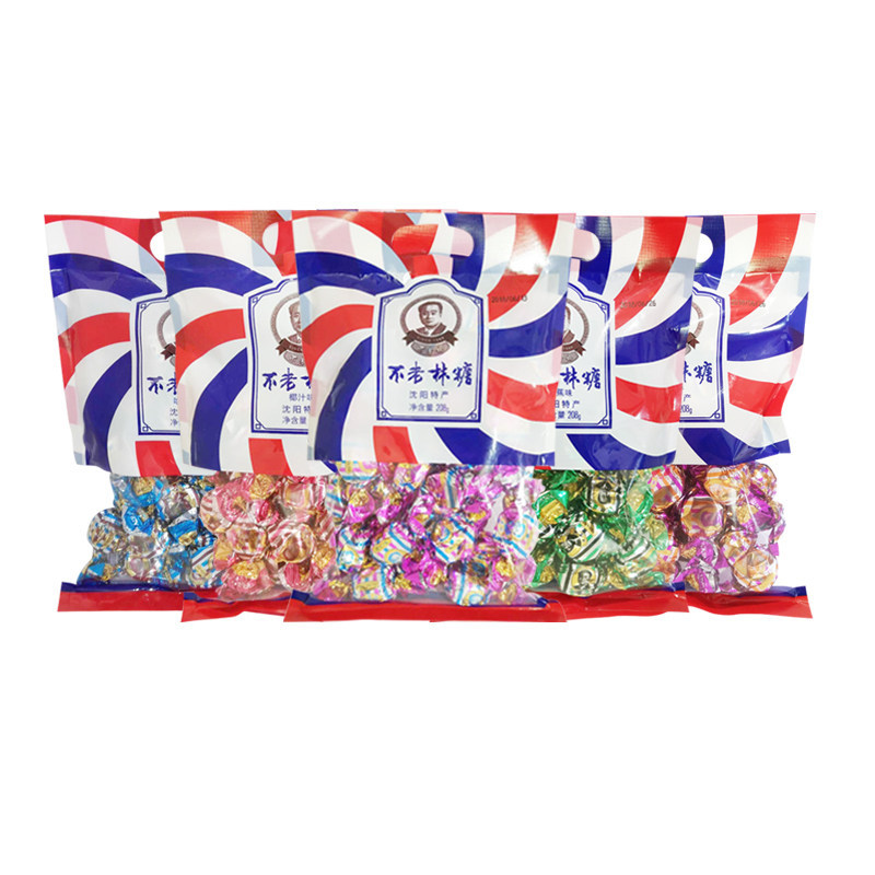 沈阳特产不老林糖208g袋装牛轧糖结婚喜糖花生酥糖果整箱批发98g