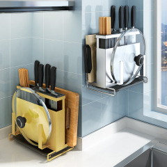 Kitchen storage rack, knife chopping board, pot cover, kitchen knife holder storage rack, multi-functional chopstick barrel knife holder, single knife plate holder