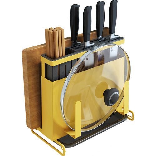 Kitchen storage rack, knife chopping board, pot cover, kitchen knife holder storage rack, multi-functional chopstick barrel knife holder, single knife plate holder