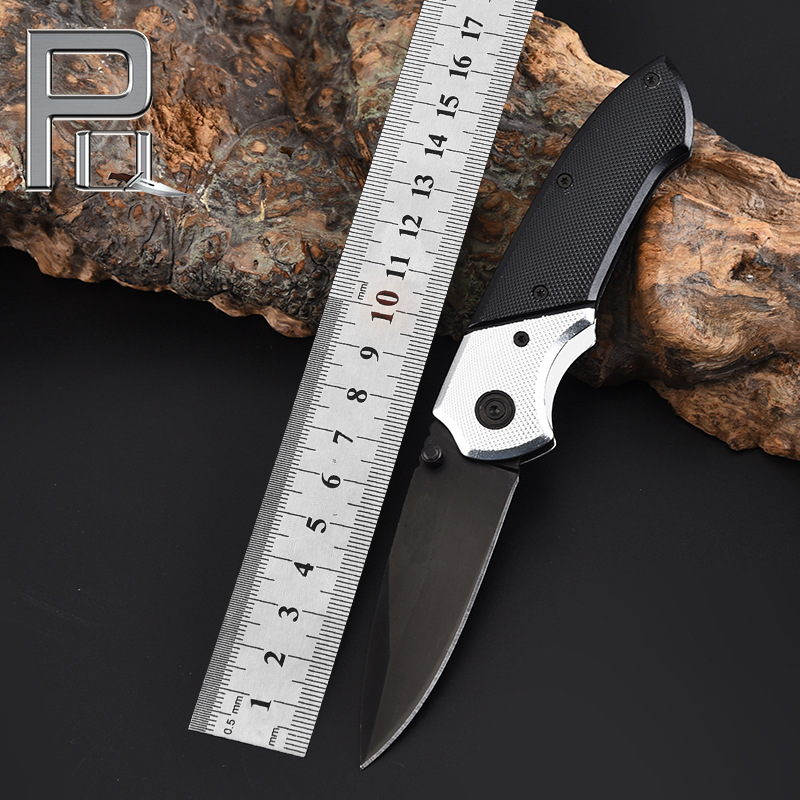 厂家批发 户外折刀野外求生刀 多功能防身小刀 野营黑刃折叠刀