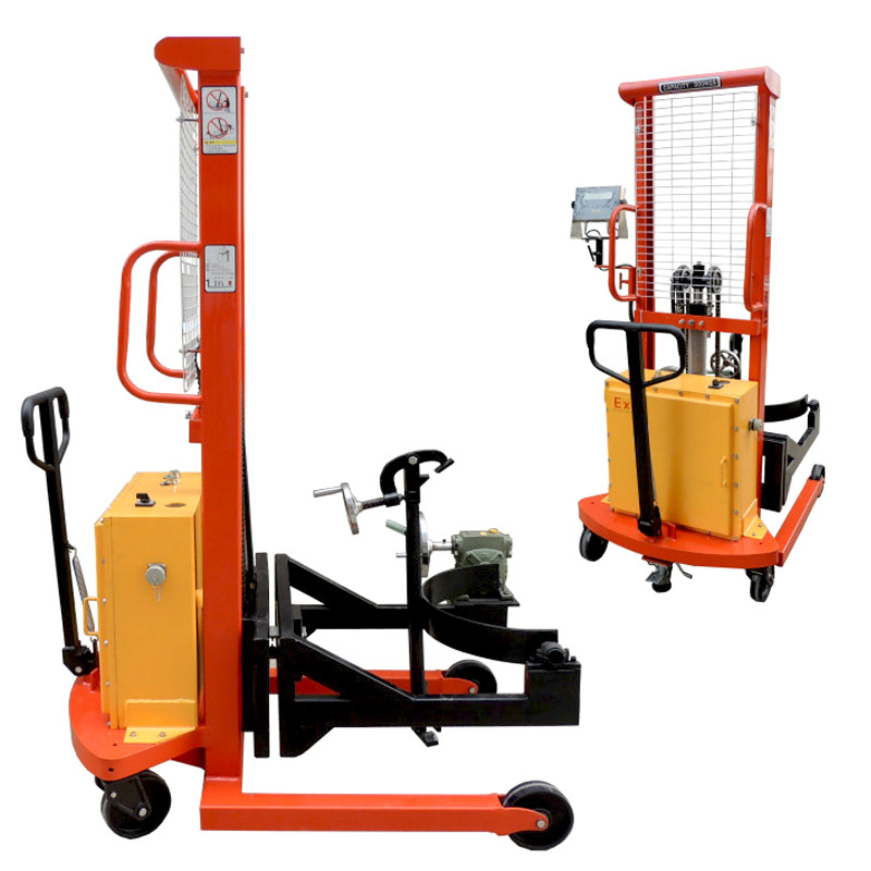 防爆油桶车带电子秤称重油桶搬运车电动升高翻转倾倒车升降倒料机