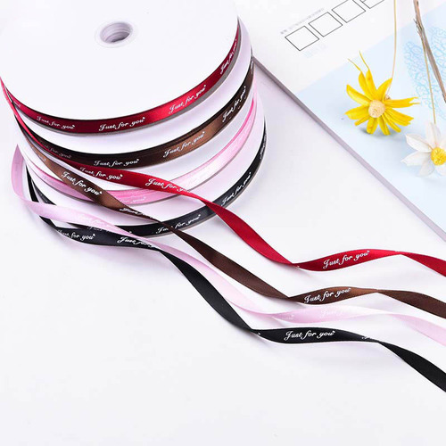 Wholesale 1CM English Ribbon Ribbon Flower Packaging Floral Ribbon Gift Box Bouquet Decoration Flower Shop Supplies