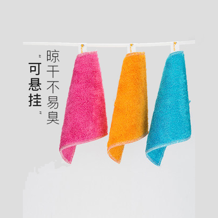 Korean double -layer thickened bamboo fiber dishwashing cloth