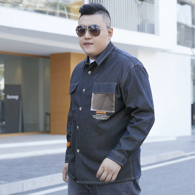 Японская ретро джинсовая рубашка с длинными рукавами для мужчин свободная рубашка