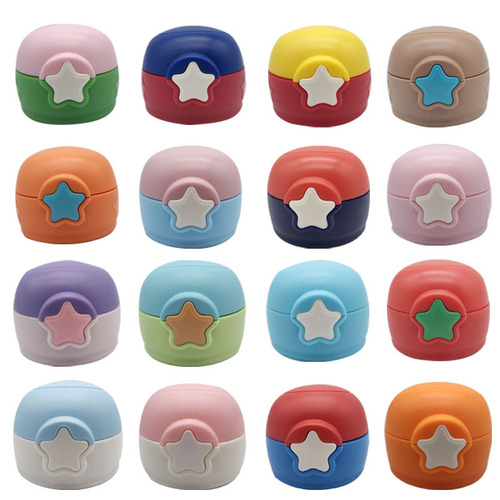 New transparent star children's thermos pot cup lid straw lid student water cup with straw lid and distribution straw